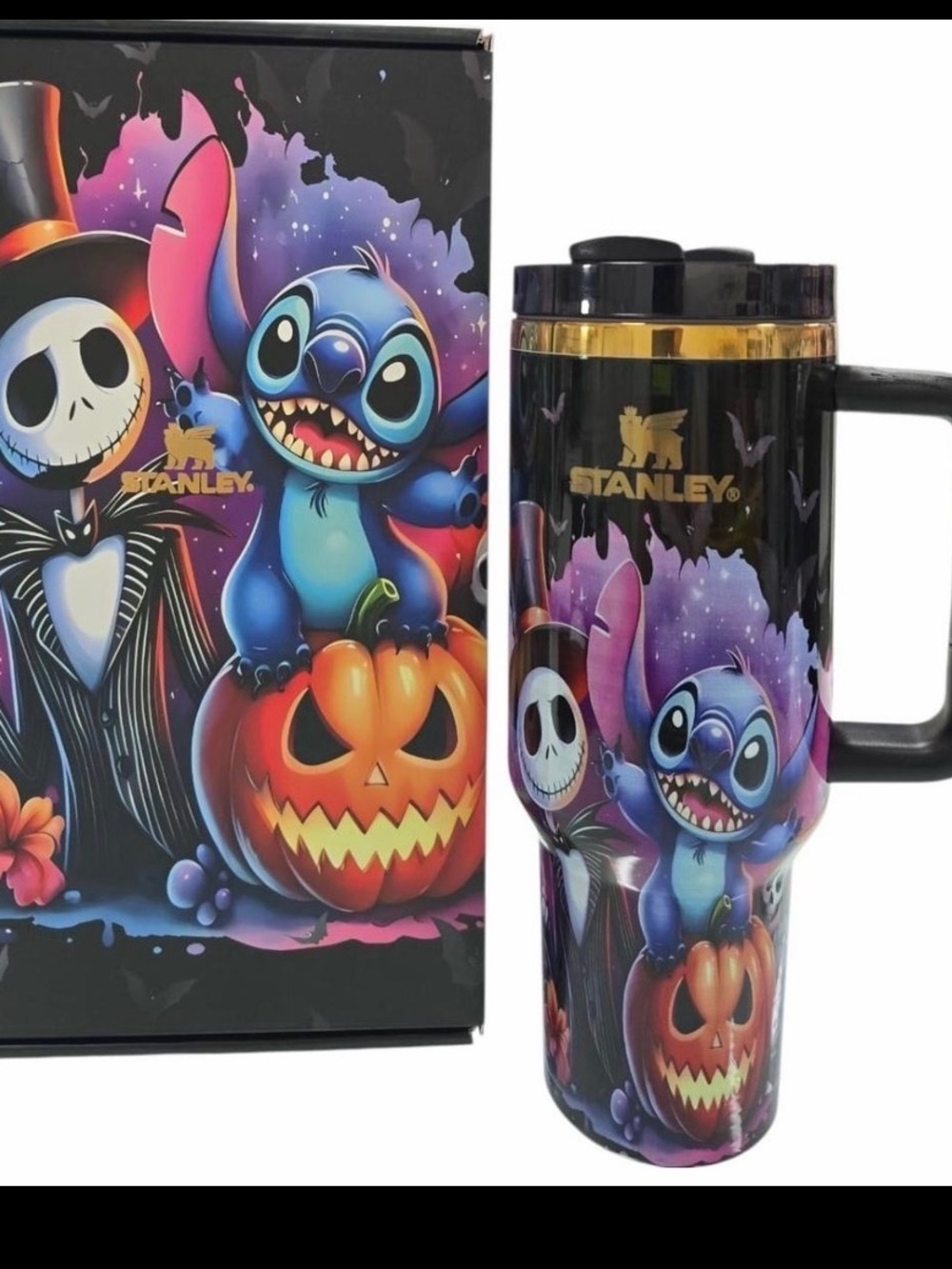 Stanley Black & Blue Halloween Stitch and jack 32oz tumbler